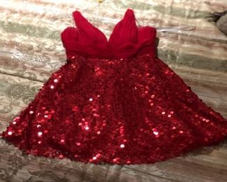 GlamGirls size 6 red sequin dress