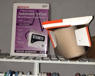 Automatic blood pressure cuff, adjustable soft neck brace