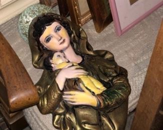 Vintage Italian Madonna and baby wall hanging