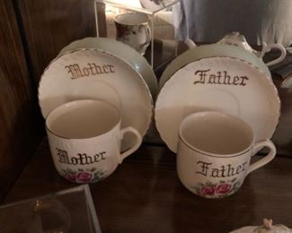 Mother and father cup and saucers