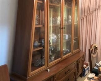Antique china cabinet hutch, unusual shape