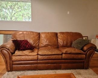Beautiful brown leather couch