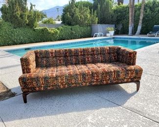 1974 INCREDIBLE CRUSHED VELVET ABSTRACT  COUCH WITH MATCHING CHAIR ALSO PICTURED .... ABSOLUTELY KILLER