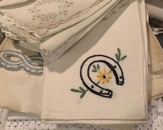 Lots of vintage linens