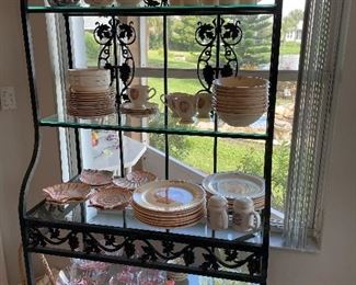 MATCHING BAKERS RACK WITH DEPRESSION GLASS INCLUDED