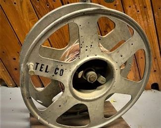 Circa 1940 telephone cable line spool  ...To Register and To Bid go to https://capitolsalesservices.hibid.com