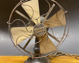 Western Electric brass blade fan  ...To Register and To Bid go to https://capitolsalesservices.hibid.com