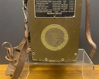 WWII Signal Corps US Army portable phone ...To Register and To Bid go to https://capitolsalesservices.hibid.com