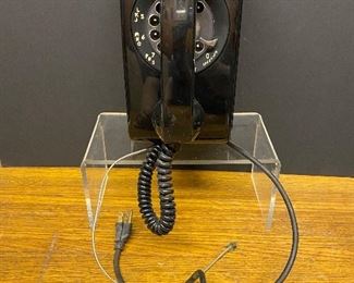 Black wall mount telephone  ...To Register and To Bid go to https://capitolsalesservices.hibid.com