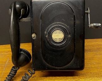1920's hand cracked wall mount telephone ...To Register and To Bid go to https://capitolsalesservices.hibid.com