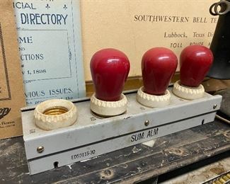 Problem indicator lights which were mounted at the end of each aisle.  Missing the green bulb  (Photos by BC of Capitol Sales Services ) ...To Register and To Bid go to https://capitolsalesservices.hibid.com..