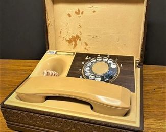 Vintage GTE rotary dial chest telephone  (Photos by BC of Capitol Sales Services ) ........To Register and To Bid go to https://capitolsalesservices.hibid.com