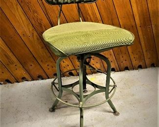 Vintage telephone operator industrial swivel chair stool made by Toledo Metal Furniture Company from the 1960s.  