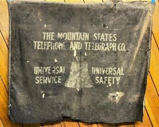 Old original Mountain States Telephone and Telegraph Company Universal Service Universal Safety flag banner 