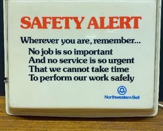 Northwestern Bell Safety Alert backlit sign