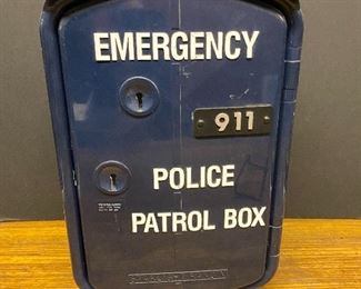 Blue plastic Emergency Police call box