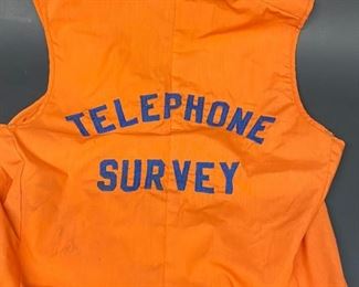 Vintage Bell System Telephone Survey safety vest ...To Register and To Bid go to https://capitolsalesservices.hibid.com..