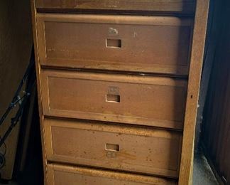 Mid century modern oak  barrister or document cabinet with a Wellington style locking swing panel..............To Register and To Bid go to https://capitolsalesservices.hibid.com..