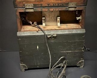Early 1900s portable telephone set ...To Register and To Bid go to https://capitolsalesservices.hibid.com