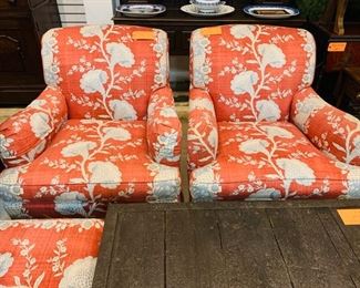 Pair Sherrill Custom Club Chairs 
