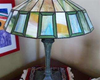 Bradley and Hubbard arts and crafts slag glass lamp