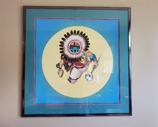 Signed and Numbered 24/75 1983 "Our Father the Sun" Southwestern Pop Art Style Lithograph by Neil David Sr.