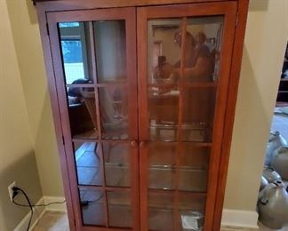 Ethan Allen Cherry lighted bookcase or display cabinet