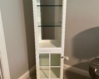 White glass shelf cabinet