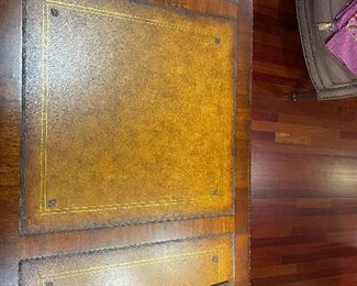 Leather top of desk