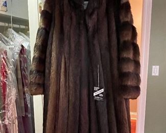 PRESALE:  Full length long hair beaver coat,  $899