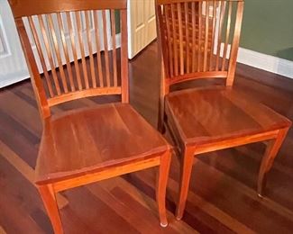 2 wooden chairs