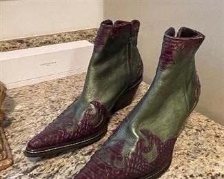 Leather couture boots
