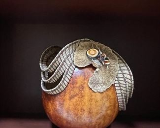 Hollowed out gourd art