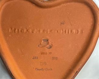 Stamp on bottom of heart shap dish