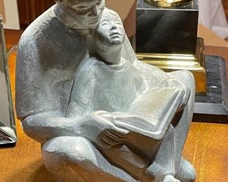 Isabel Bloom "Father & Son Reading" sculpture