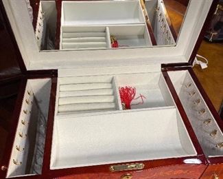 Inside of large jewelry box