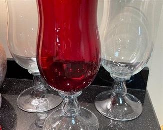 Large glass hurricane vases