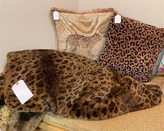 Exotic throw and pillows