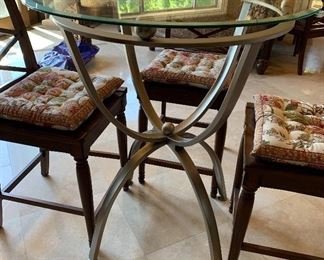 Silver Metal Pub Height Table, 4 Bar Stools sold separately (match Dining Table and Chairs)