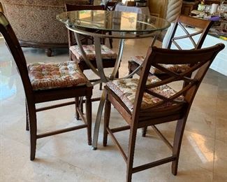 Silver Metal Pub Height Table, 4 Bar Stools sold separately (match Dining Table and Chairs)