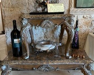 Coffee Table and Matching End Table w Claw Feet