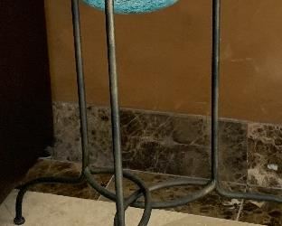 Iron Stand with Crackle Glass Insert