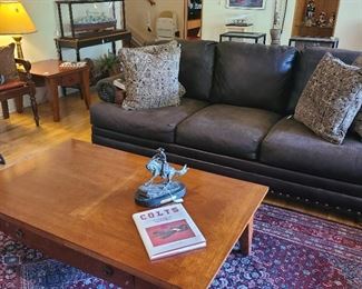 1 leather sofa and coffee table