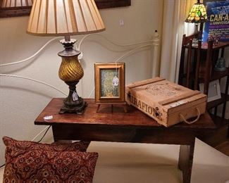 bench lighting and pillows