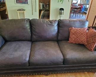brown leather sofa