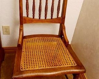 Antique wood/wicker side chair 
