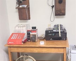 Printer/Antique wall phones
