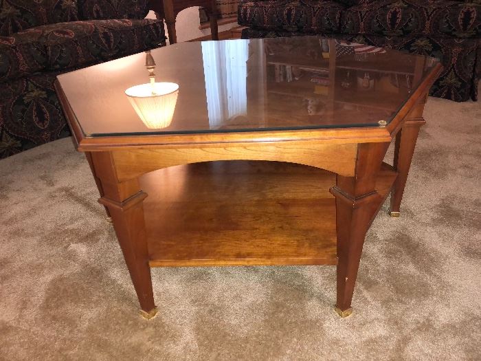 1 of 6 -  Mid Century Modern Hutchinson Fine furniture wood and glass coffee table 1 of 5 pieces