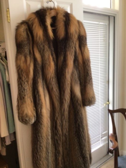 Natural Red Fox Full Length Coat Size sm. 