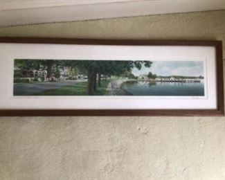 signed and numbered lithograph by Peter hanks " Morning on the Strand" 
